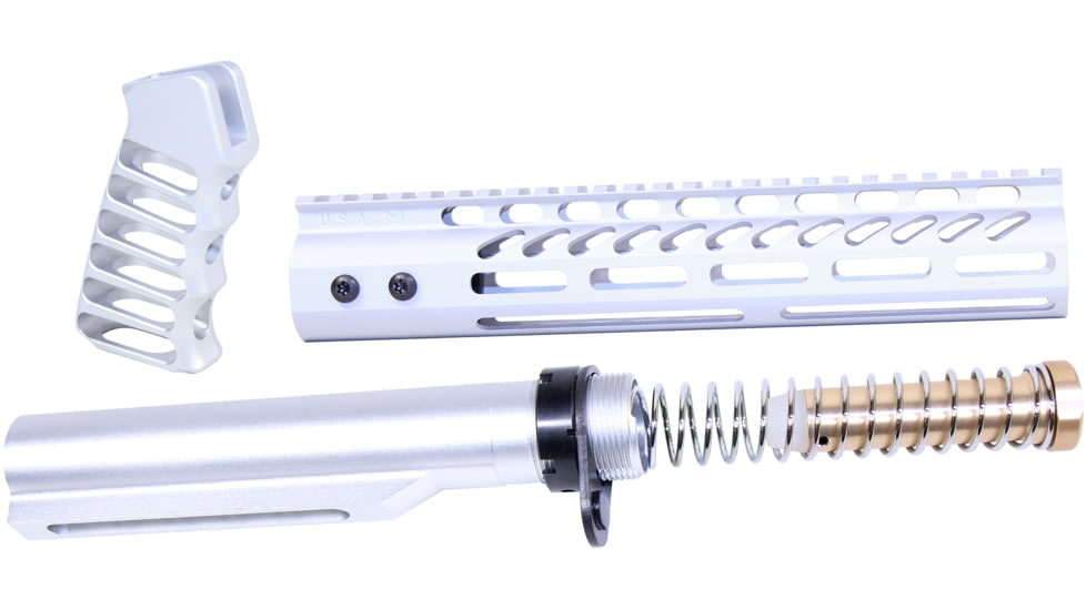 Guntec USA AR-15 10in Pistol Brace Build Kit With Milspec Buffer Tube, Anodized Clear, ULTRA-BBK10-CLEAR
