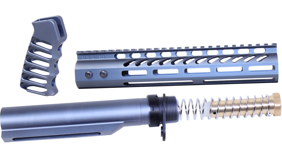Guntec USA AR-15 10in Pistol Brace Build Kit With Milspec Buffer Tube, Anodized Grey, ULTRA-BBK10-GREY