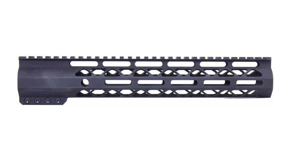 Guntec USA AR-15 12in Air-Lok Series M-LOK Compression Free Floating Handguard w/ Monolithic Top Rail, Anodized Black, GT-12ALC