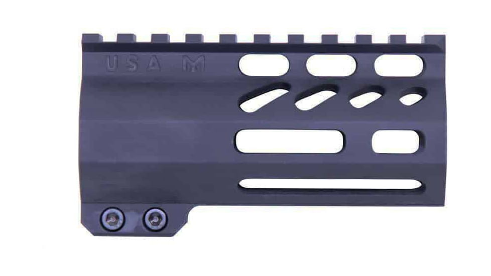 Guntec USA AR-15 4in Air-Lok Series M-LOK Compression Free Floating Handguard w/ Monolithic Top Rail, Anodized Black, GT-4ALC