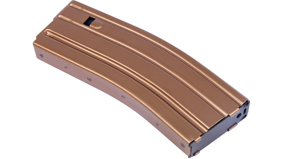 Guntec USA AR-15 5.56mm 30 Round Rifle Magazine w/Anti-Tilt Follower, Anodized Bronze, MAG30-BRZ-30RD