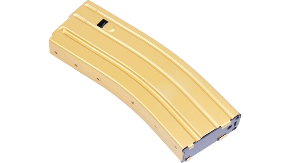 Guntec USA AR-15 5.56mm 30 Round Rifle Magazine w/Anti-Tilt Follower, Anodized Gold, MAG30-GOLD-30RD