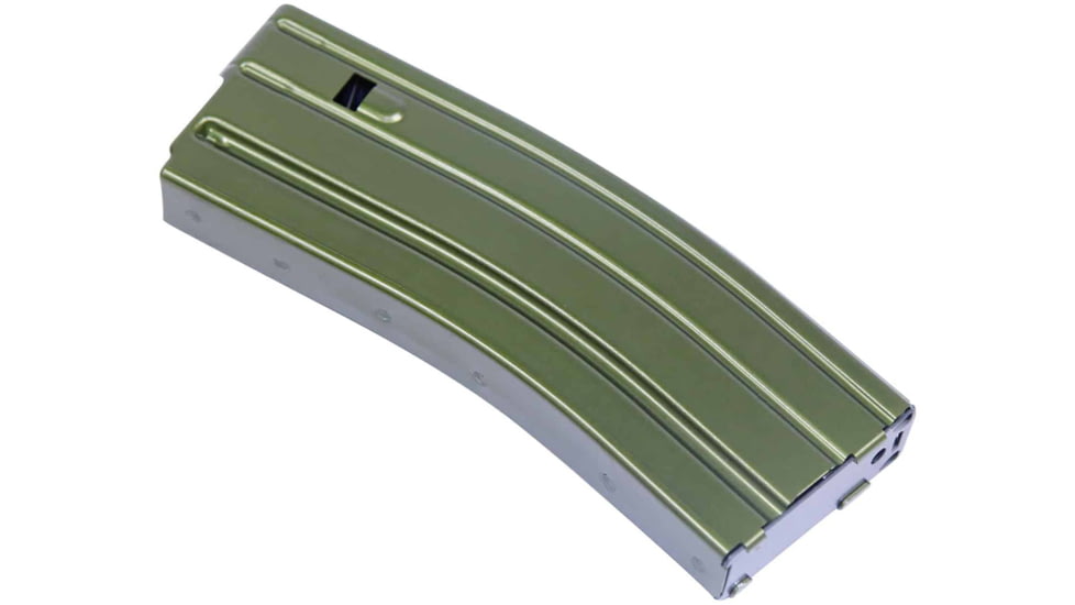 Guntec USA AR-15 5.56mm 30 Round Rifle Magazine w/Anti-Tilt Follower, Anodized Green, MAG30-GREEN-30RD