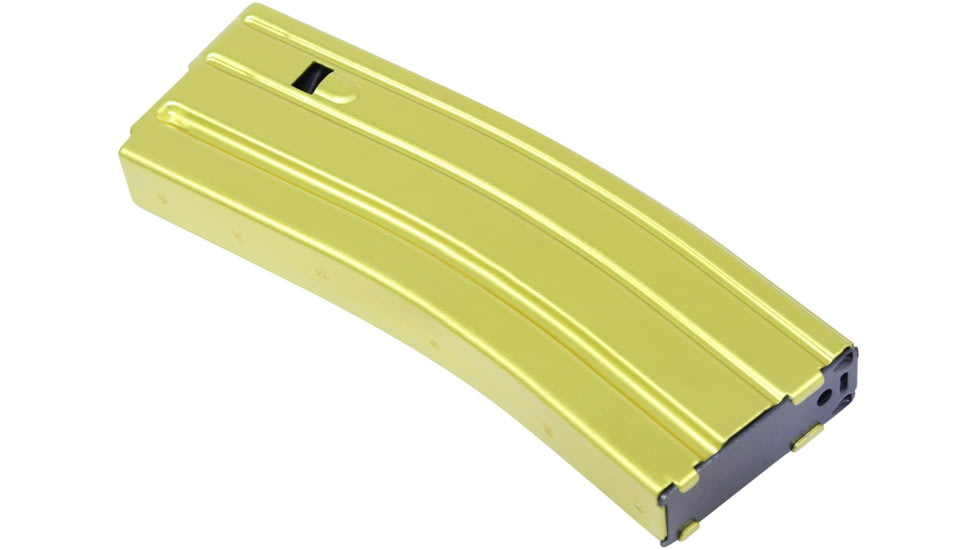 Guntec USA AR-15 5.56mm 30 Round Rifle Magazine w/Anti-Tilt Follower, Anodized Neon Yellow, MAG30-NY-30RD