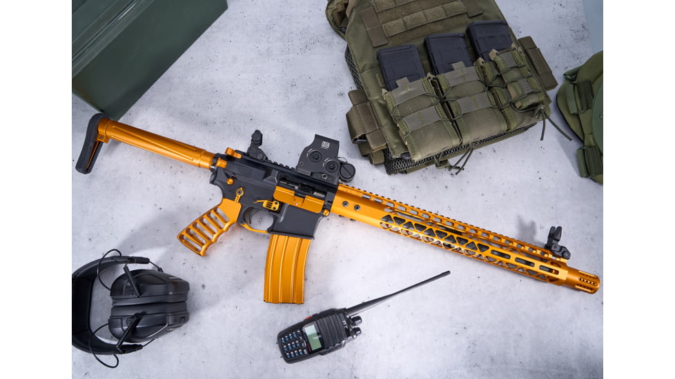 Guntec USA AR-15 5.56mm 30 Round Rifle Magazine w/Anti-Tilt Follower, Anodized Orange, MAG30-ORANGE-30RD