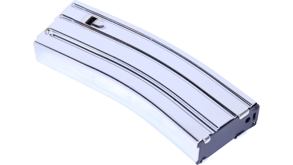 Guntec USA AR-15 5.56mm 30 Round Rifle Magazine w/Anti-Tilt Follower, Chrome, MAG30-C-30RD