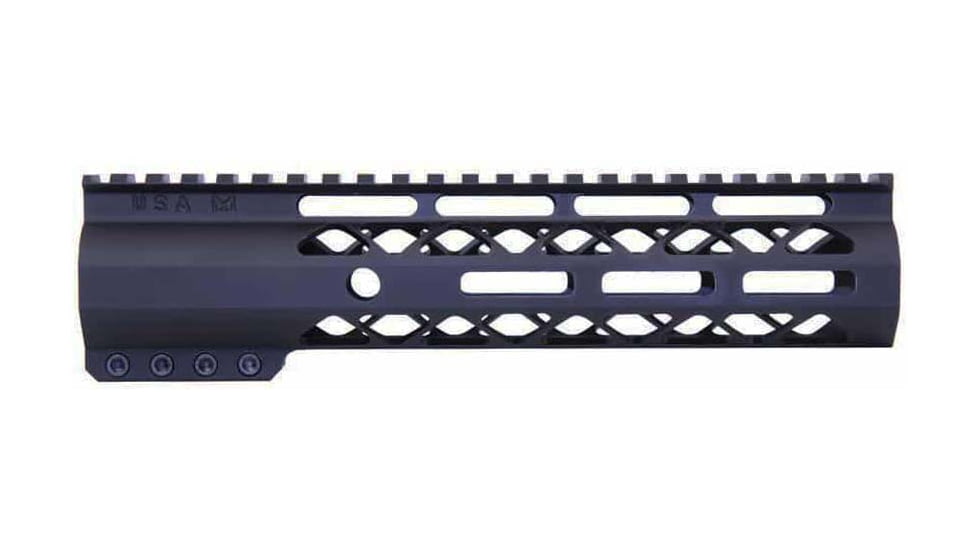 Guntec USA AR-15 9in Air-Lok Series M-LOK Compression Free Floating Handguard w/ Monolithic Top Rail, Anodized Black, GT-9ALC
