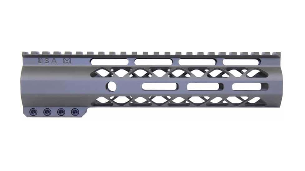 Guntec USA AR-15 9in Air-Lok Series M-LOK Compression Free Floating Handguard w/ Monolithic Top Rail, OD Green, GT-9ALC-G