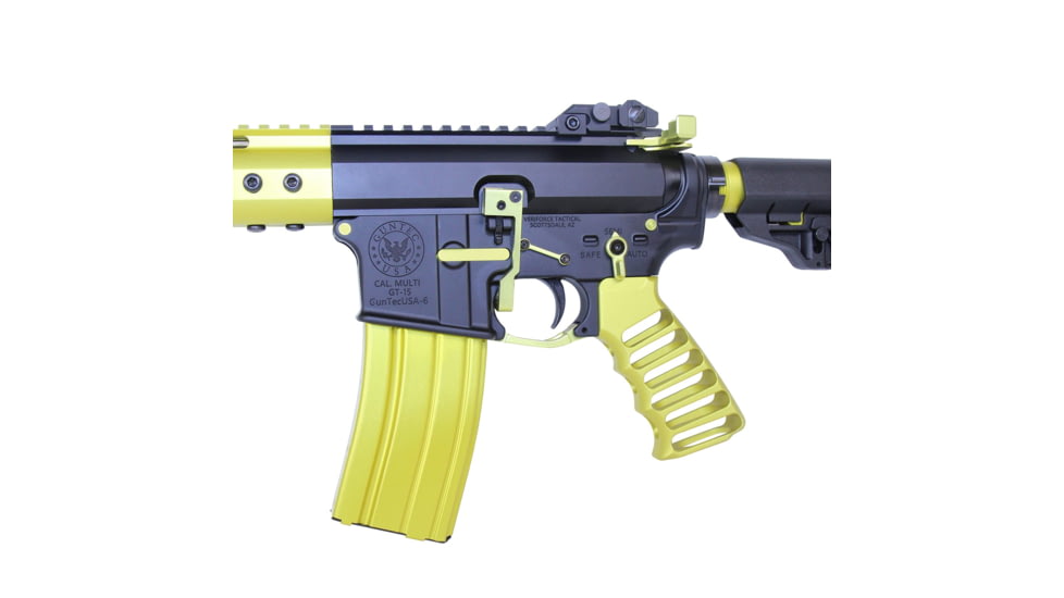Guntec USA AR-15 Accent Kit, Anodized Neon Yellow, ACC-KIT-NY