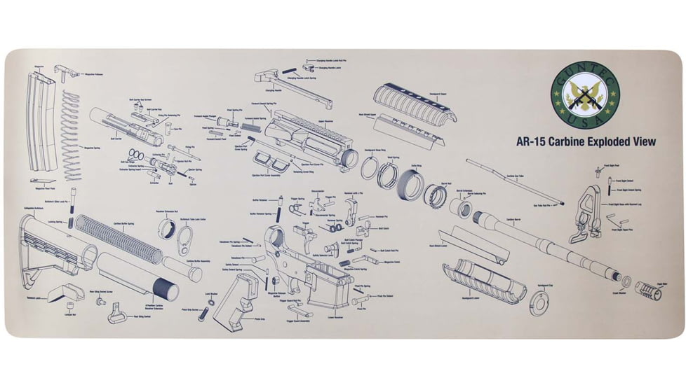 Guntec USA AR-15 Armorer's Gun Cleaning/Assembly Mat, Desert Tan, GT-MAT