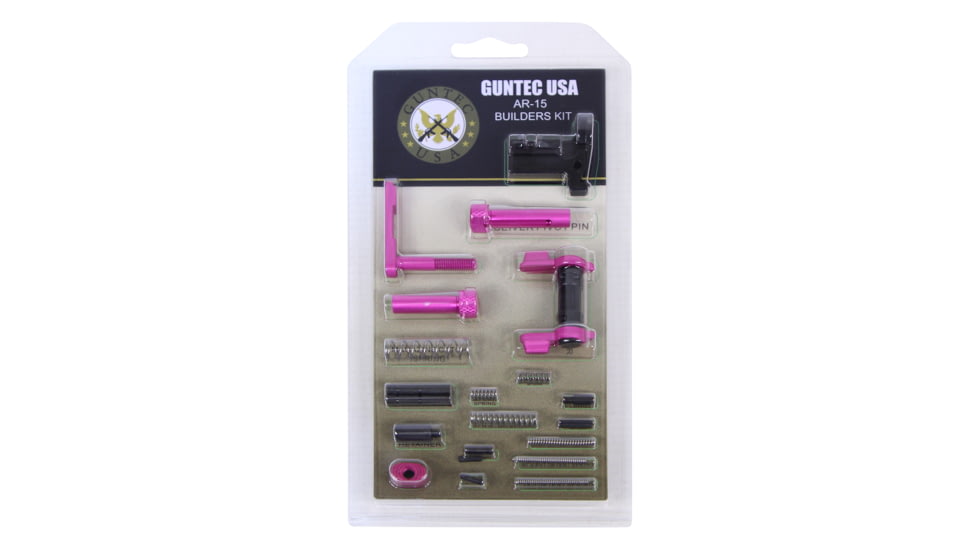 Guntec USA AR-15 Builders Kit w/ Ambi Safety, Anodized Pink, BUILD-KIT-AMBI-PINK