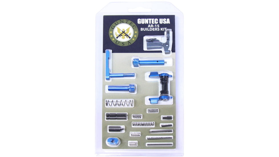 Guntec USA AR-15 Builders Kit w/Ambidextrous Safety, Anodized Blue, BUILD-KIT-AMBI-BLUE