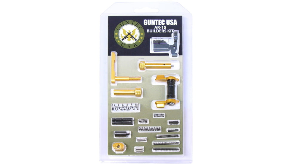 Guntec USA AR-15 Builders Kit w/Ambidextrous Safety, Anodized Gold, BUILD-KIT-AMBI-GOLD