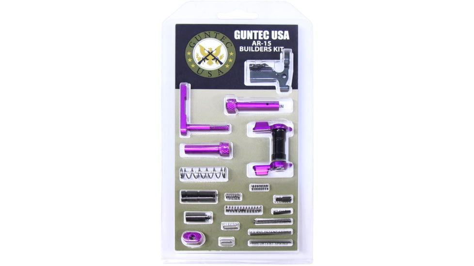 Guntec USA AR-15 Builders Kit w/Ambidextrous Safety, Anodized Purple, BUILD-KIT-AMBI-PURPLE