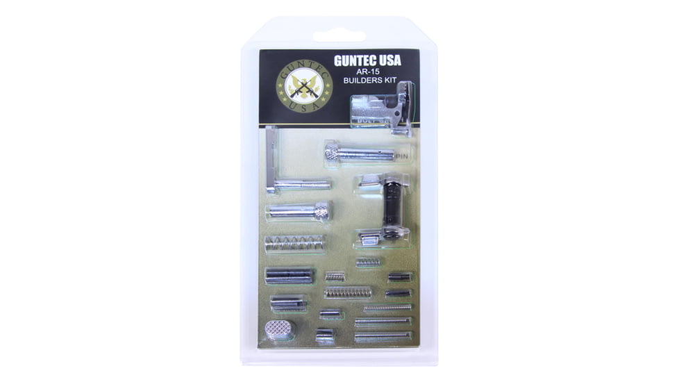 Guntec USA AR-15 Builders Kit w/Ambidextrous Safety, Chrome, BUILD-KIT-AMBI-C