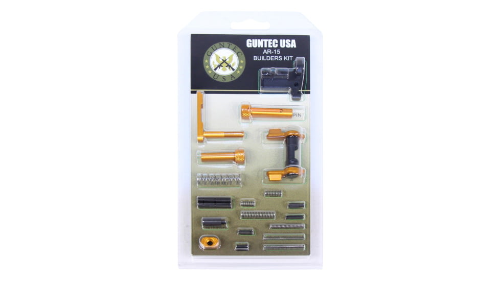 Guntec USA AR-15 Builders Kit w/Ambidextrous Safety, Orange, BUILD-KIT-AMBI-ORANGE