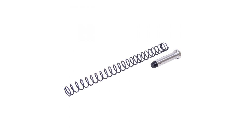 Guntec USA AR-15 Car 42 Braided Wire Buffer Spring &amp; Stainless Steel Car Buffer Combo, Silver C42-SPR+BUF-SS