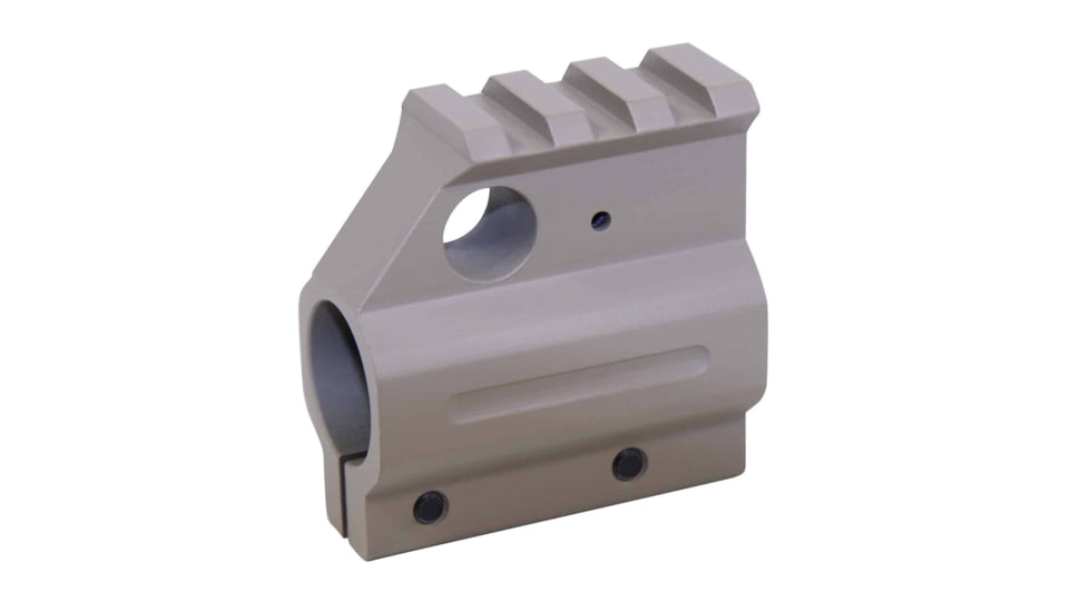 Guntec USA AR-15 Clamp On Aluminum Rail Height Gas Block Gen 2, Cerakote Flat Dark Earth, GT750RC-FDE