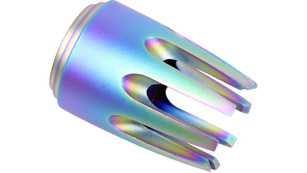 Guntec USA AR-15 Claw Multi-Prong Flash Hider, Matte Rainbow Pvd Coated, AR-CLAW-RPVD