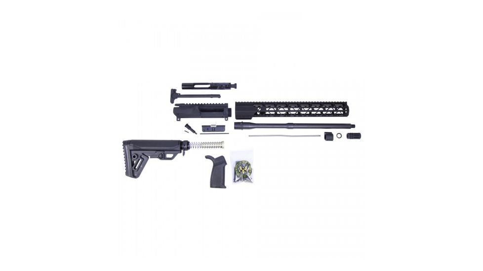 Guntec USA AR-15 Complete 5.56 Upper Receiver w/o Lower Parts Kit, N.3, 15in Air-Lok M-LOK Handguard, MLS Gen 2 Stock Assembly, Carbine Length, .750 Gas Block, 16in 5.56mm M4 4150 Barrel, 1-7 Twist, 1/2x28 A2 Birdcage, Black, AR556-KIT-3
