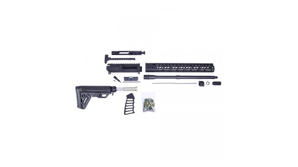 Guntec USA AR-15 Complete 5.56 Upper Receiver w/o Lower Parts Kit, N.5, 15in Ultralight Series M-LOK Handguard, MLS Gen 2 Stock Assembly, Carbine Length, .750 Gas Block, 16in 5.56mm M4 4150 Barrel, 1-7 Twist, 1/2x28 A2 Birdcage, Black, AR556-KIT-5