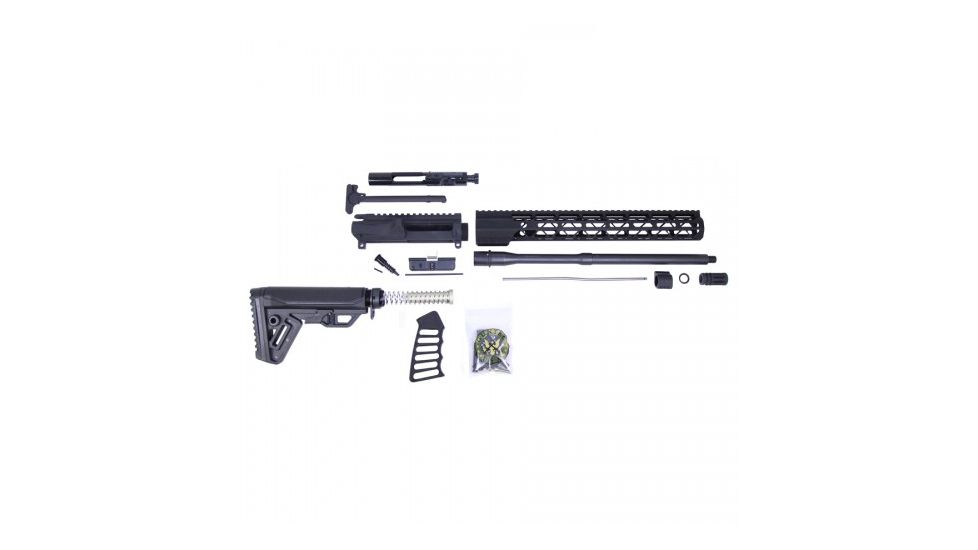 Guntec USA AR-15 Complete 5.56 Upper Receiver w/o Lower Parts Kit, N.6, 15in Air-Lok M-LOK Handguard, MLS Gen 2 Stock Assembly, Carbine Length, .750 Gas Block, 16in 5.56mm M4 4150 Barrel, 1-7 Twist, 1/2x28 A2 Birdcage, Black, AR556-KIT-6
