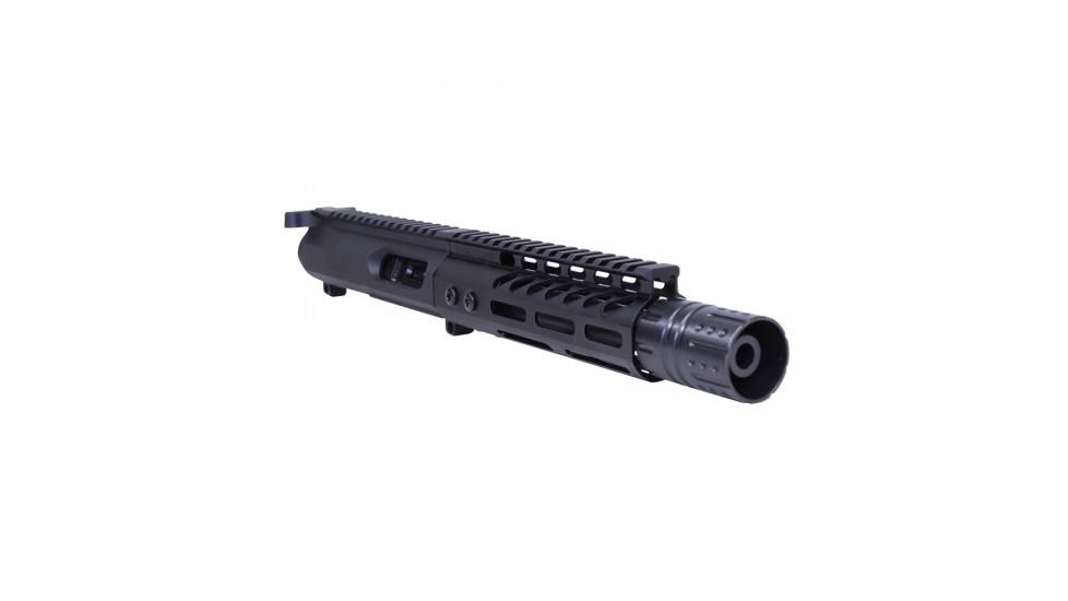 Guntec USA AR-15 Complete 9mm Upper Receiver, Mil-Spec Charging Handle, 6.75 inch M-LOK Handguard, 7.5 inch Contour 4150 Barrel, 1-10 Twist, 1/2x36 Hellfire Muzzle Device, Black, 9MM-KIT-3