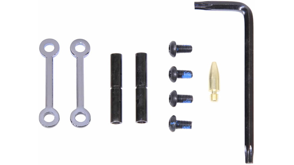 Guntec USA AR-15 Complete Anti-Rotation Trigger/Hammer Pin Set, Chrome, Black, GT-ARP-BC