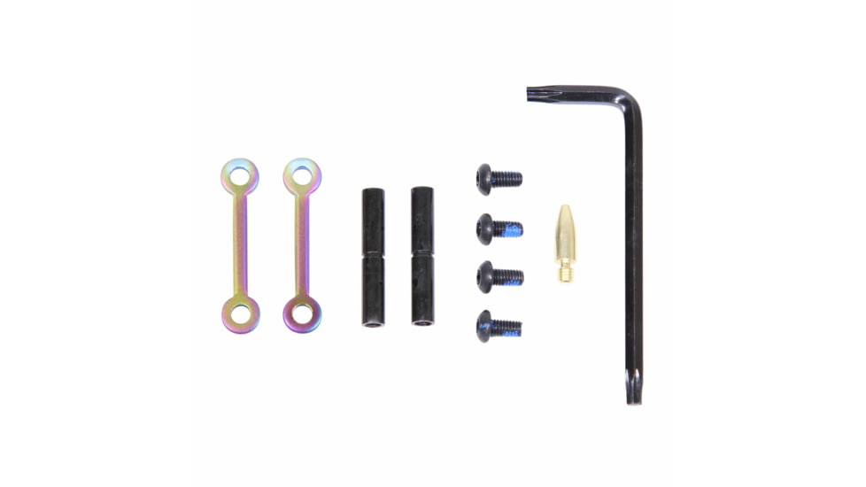 Guntec USA AR-15 Complete Anti-Rotation Trigger/Hammer Pin Set, Matte Rainbow Pvd Coated, GT-ARP-M-RPVD