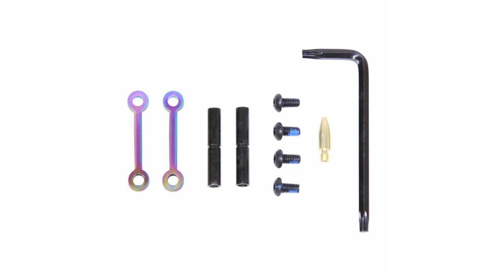 Guntec USA AR-15 Complete Anti-Rotation Trigger/Hammer Pin Set, Matte Rainbow Pvd Coated, GT-ARP-M-RPVD