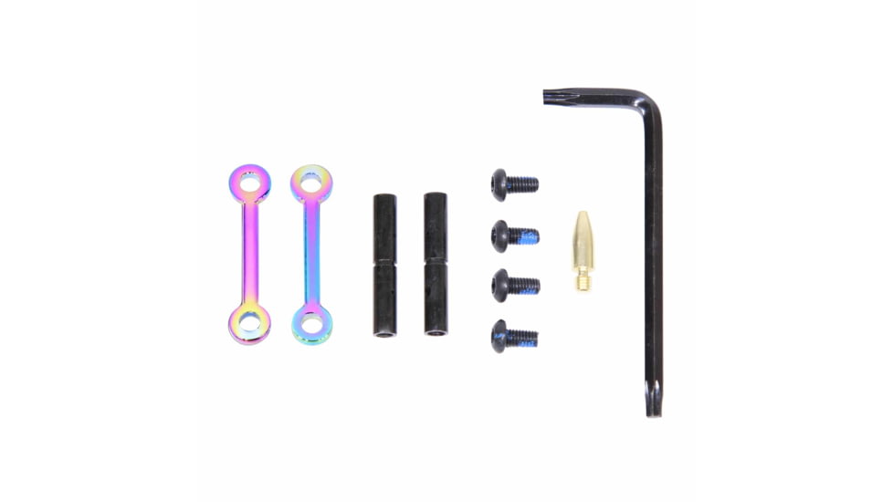 Guntec USA AR-15 Complete Anti-Rotation Trigger/Hammer Pin Set, Rainbow Pvd, GT-ARP-RPVD