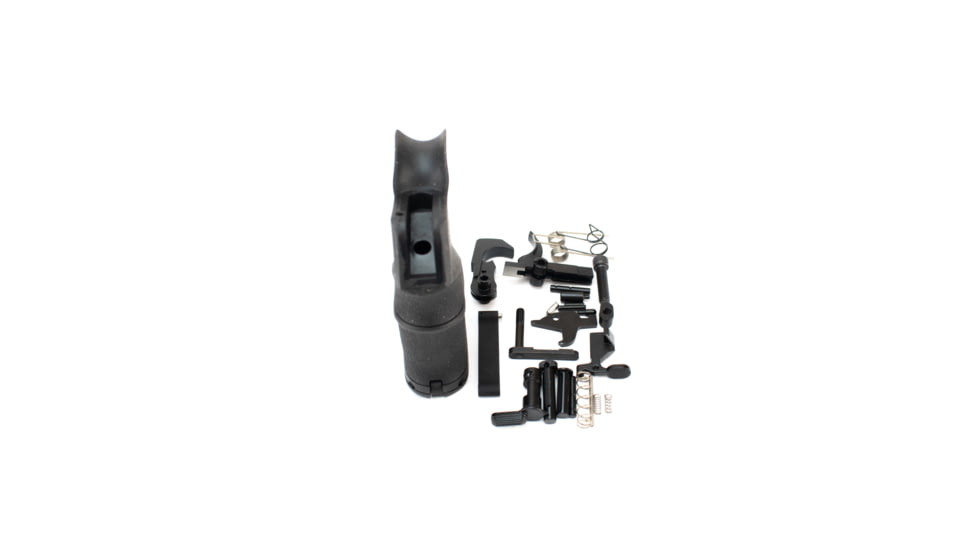 Guntec USA AR-15 Complete Lower Parts Kit w/Ergonomic Polymer Pistol Grip, LPK-GRIP