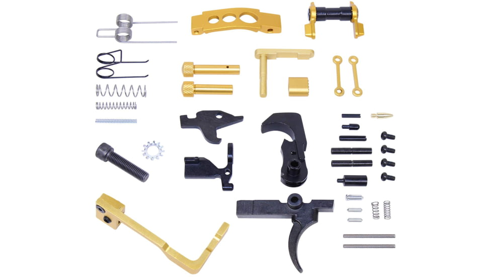 Guntec USA AR-15 Enhanced Lower Parts Kit w/ Upgrades, Anodized Gold, LPK-ENH-GOLD