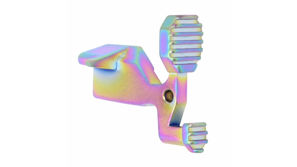 Guntec USA AR-15 Extended Ergonomic Bolt Catch, Matte Rainbow Pvd Coated, EXT-CATCH-M-RPVD