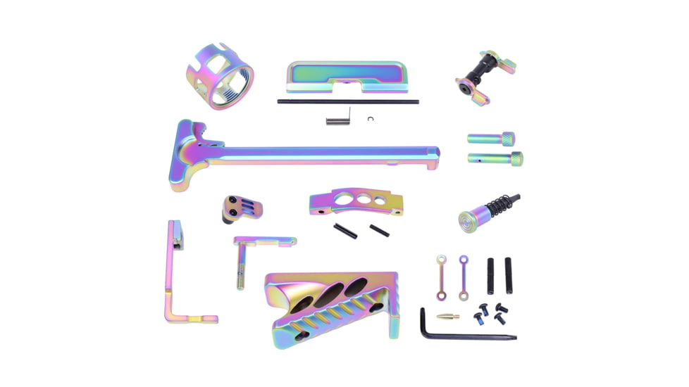 Guntec USA AR-15 Finishing Kit, Matte Rainbow Pvd Coated, AR-FINISHING-KIT-M-RPVD