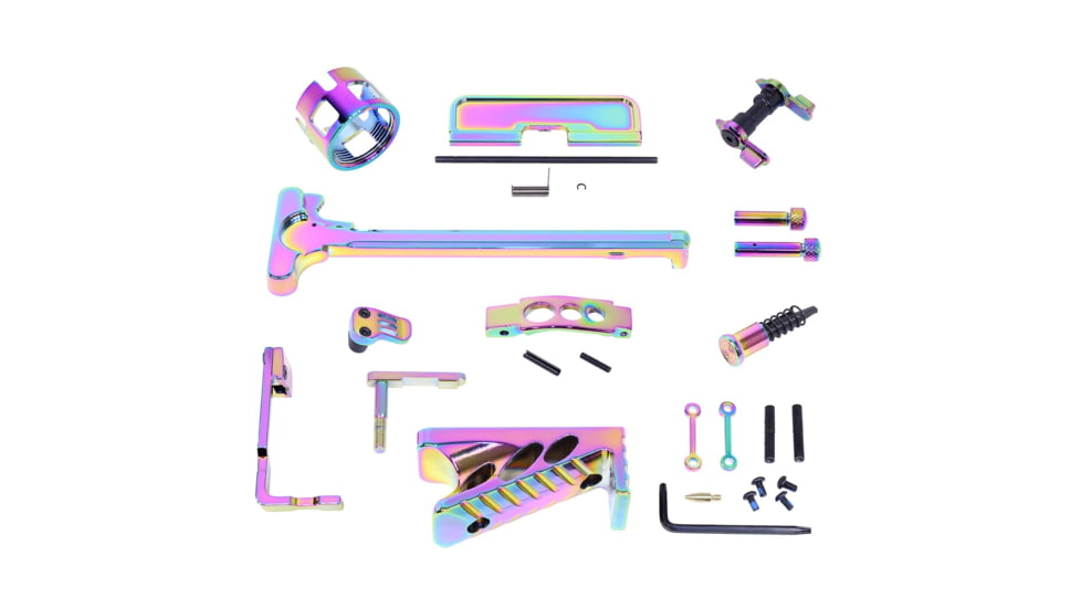 Guntec USA AR-15 Finishing Kit, Rainbow PVD, AR-FINISHING-KIT-RPVD