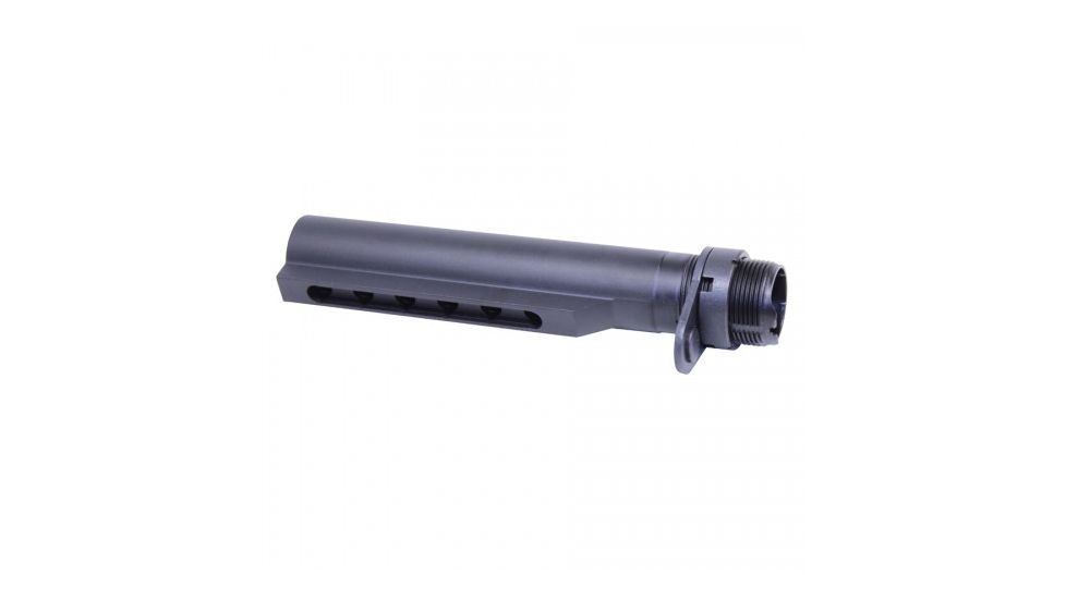 Guntec USA AR-15 Gen 2 Mil-Spec Buffer Tube w/ End Plate and Castle Nut, Black, MILSPECTUBE-G2
