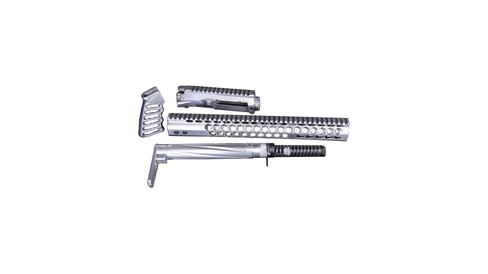 GUNTEC USA Ar 15 Honeycomb Series Complete Furniture Set W/ Matching Upper Receiver, Polished, HC-SET-HP