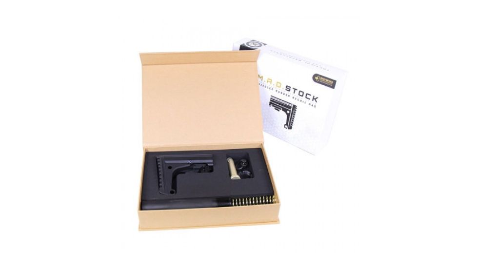 GUNTEC USA Ar 15 M.A.D. Stock Micro Aluminum Defense Stock, Black MAD