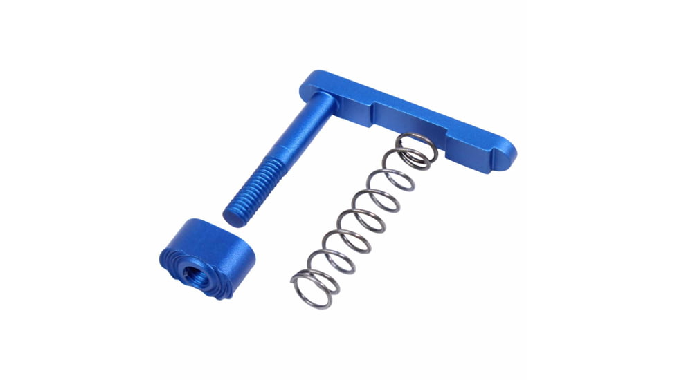 Guntec USA AR-15 Mag Catch Assembly w/Extended Mag Button, Anodized Blue, GT-MC-ASSEMBLY-BLUE