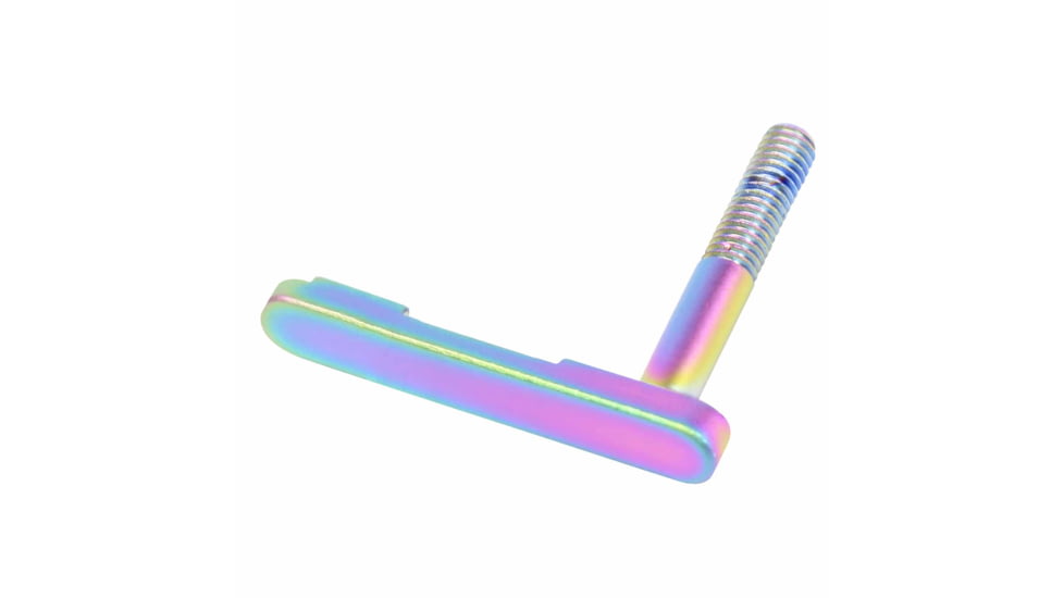 Guntec USA AR-15 Mag Catch Lever, Matte Rainbow Pvd Coated, GT-MC-LEVER-M-RPVD