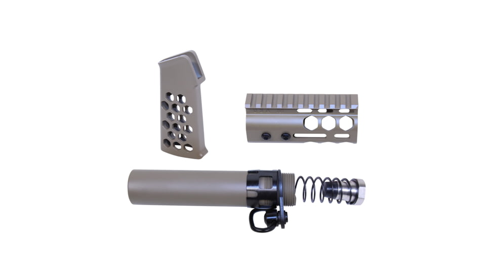 Guntec USA AR-15 Micro Honeycomb Pistol Furniture Set, Cerakote Flat Dark Earth, MICRO-HCP-SET-FDE