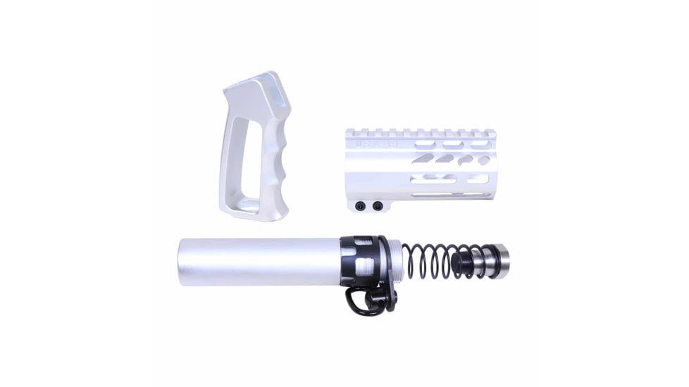 Guntec USA AR-15 Micro Pistol Furniture Set, Anodized Clear, MICRO-P-SET-CLEAR
