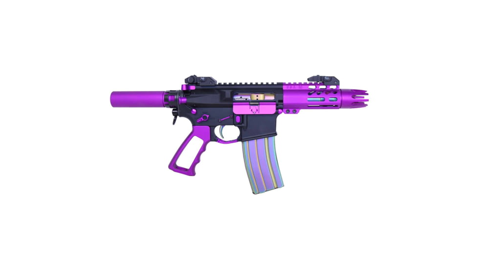 Guntec USA AR-15 Micro Pistol Furniture Set, Anodized Purple, MICRO-P-SET-PURPLE
