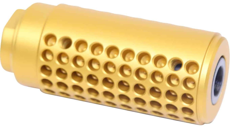 Guntec USA AR-15 Micro Reverse Thread Slip Over Socom Style Fake Suppressor, Gen 2, Anodized Gold, SOCOM-MINI-GOLD
