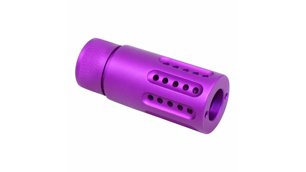 Guntec USA AR-15 Micro Slip Over Barrel Shroud w/ Multi Port Muzzle Brake, .308 Small Base, 5/8x24, Anodized Purple, 1326-MB-P-S-308-PURPLE