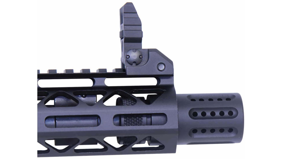 Guntec USA AR-15 Micro Slip Over Barrel Shroud w/ Multi Port Muzzle Brake, 9mm, Anodized Black, 1326-MB-P-S-9