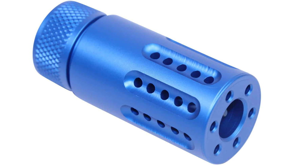 Guntec USA AR-15 Micro Slip Over Barrel Shroud w/ Multi Port Muzzle Brake, Anodized Blue, 1326-MB-P-S-BLUE