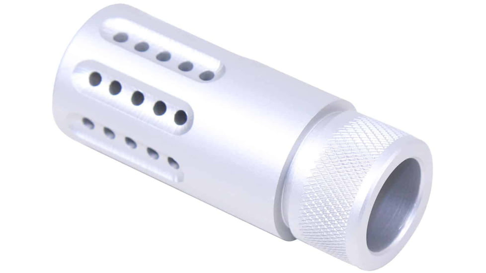 Guntec USA AR-15 Micro Slip Over Barrel Shroud w/ Multi Port Muzzle Brake, Anodized Clear, 1326-MB-P-S-CLEAR