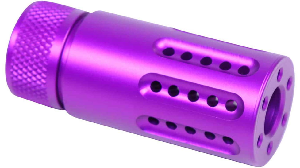 Guntec USA AR-15 Micro Slip Over Barrel Shroud w/ Multi Port Muzzle Brake, 9mm, Anodized Purple, 1326-MB-P-S-9-PURPLE